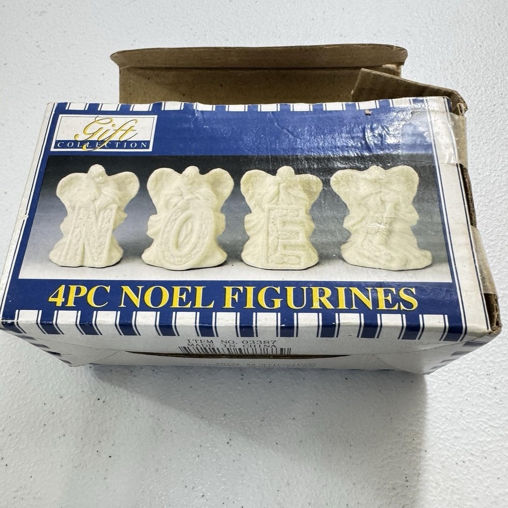 NIB Vintage‎ World Bazaar 4 pc NOEL White Jade Collection Porcelain Figurines